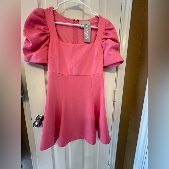 NWT Hausen Candy Pink Puff Sleeve Remi Dress, size medium - Picture 2 of 8